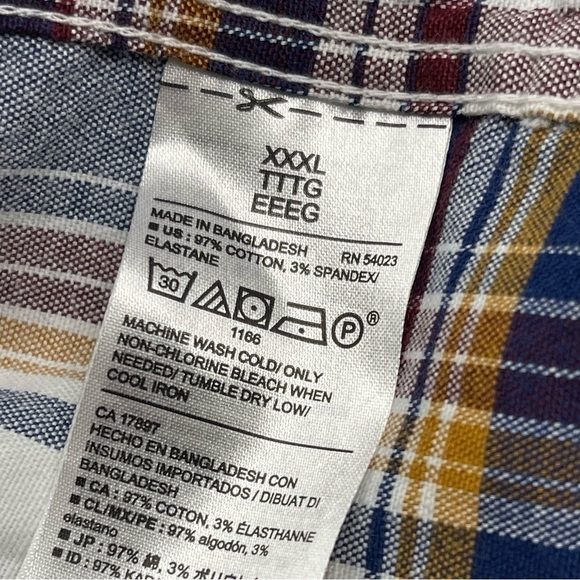 Old Navy Shirt Button Plaid Oxford Cotton Slim Fit Gorp Outdoor Hiking Western - Picture 11 of 11